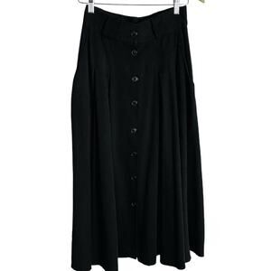Vintage Best American Midi Skirt Juniors 7/8 Black Button Goth Witchy Whimsigoth